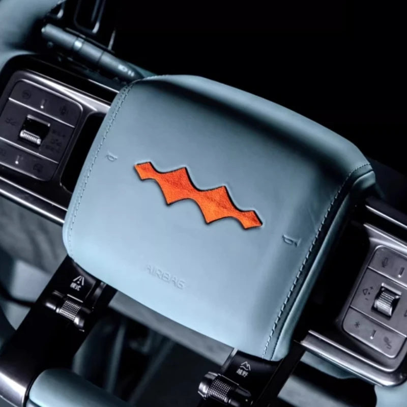 BYD Leopard 5 Steering Wheel Logo Sticker – Suede Decorative Trim