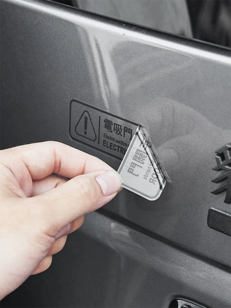 BYD Leopard 5/8 Door Warning Sticker – Electric Suction & Trunk Label