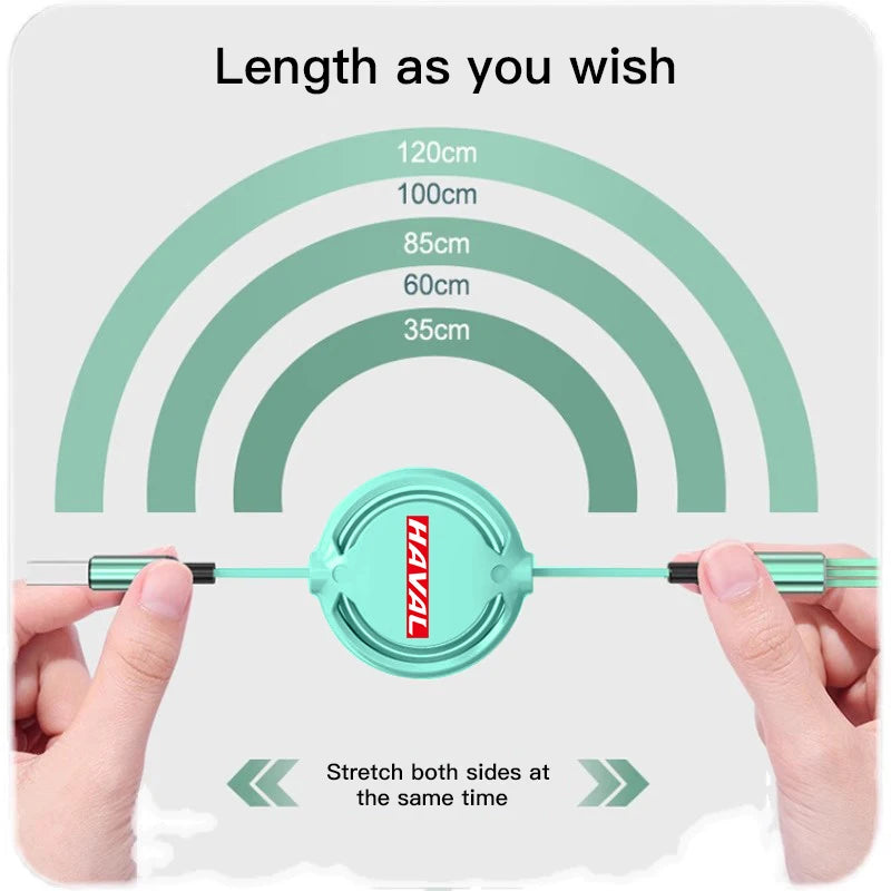Haval H5 3-in-1 Fast Charger – USB Type-C Data Cable