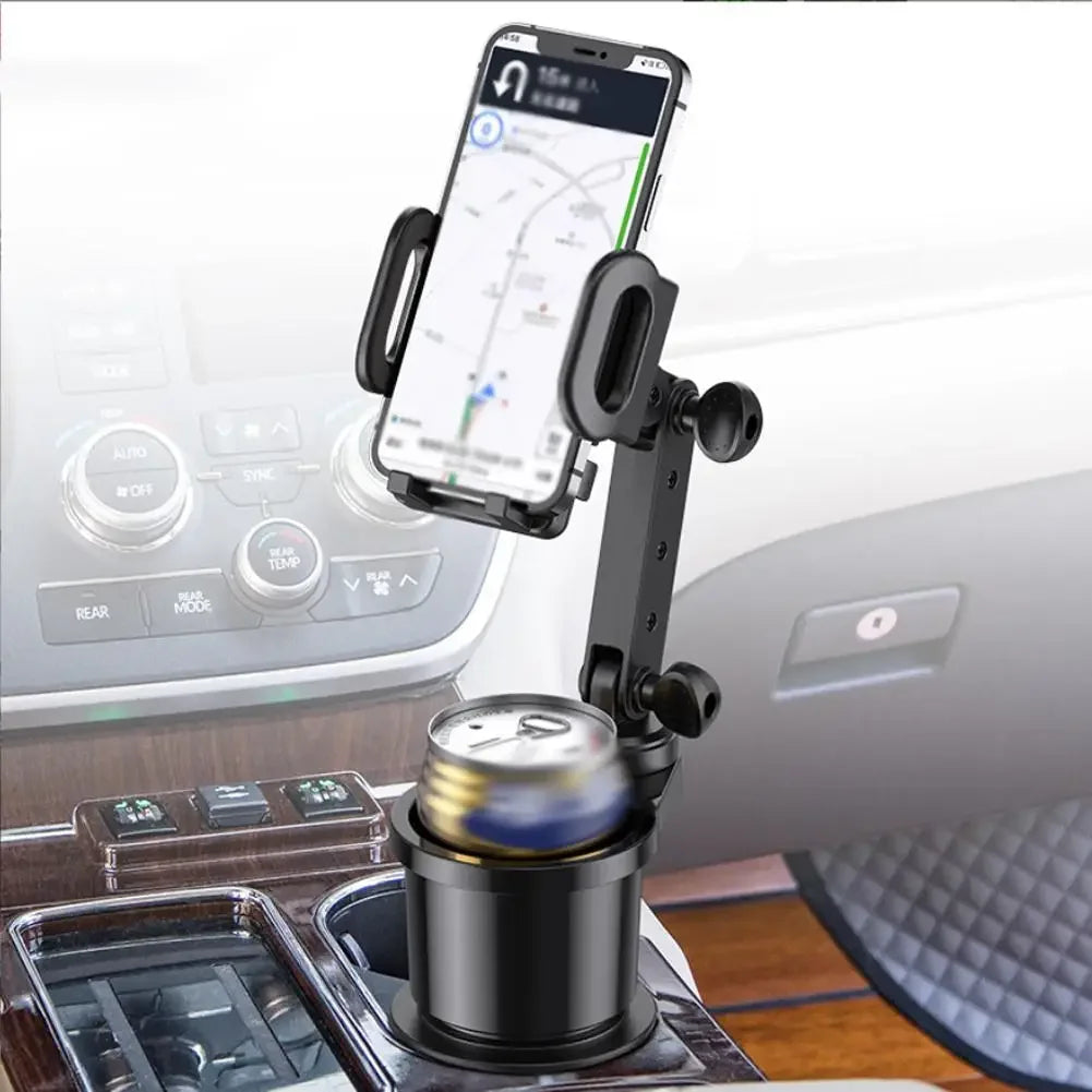 2-in-1 Car Cup & Phone Holder – Adjustable Auto Adapter