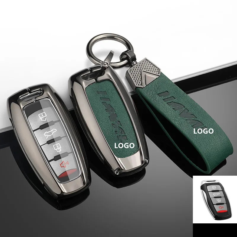 Haval Key Case – Leather & Zinc Alloy Full Cover