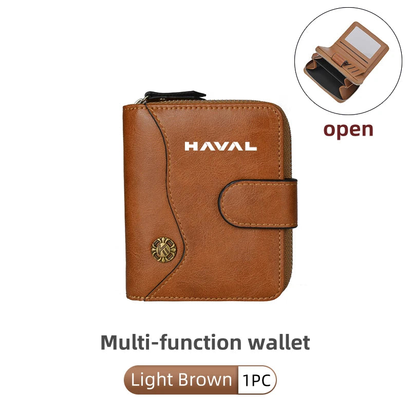 Haval Leather Card Wallet – Zipper Clip Purse