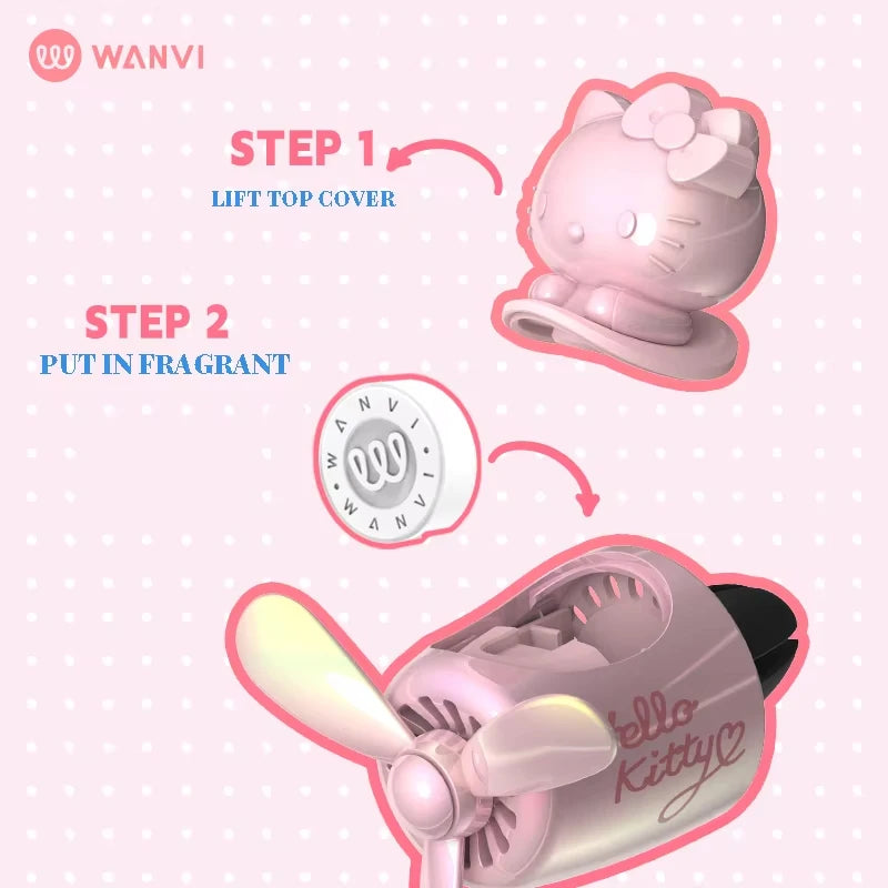 Hello Kitty Car Air Freshener – Rotating Propeller Vent Decor