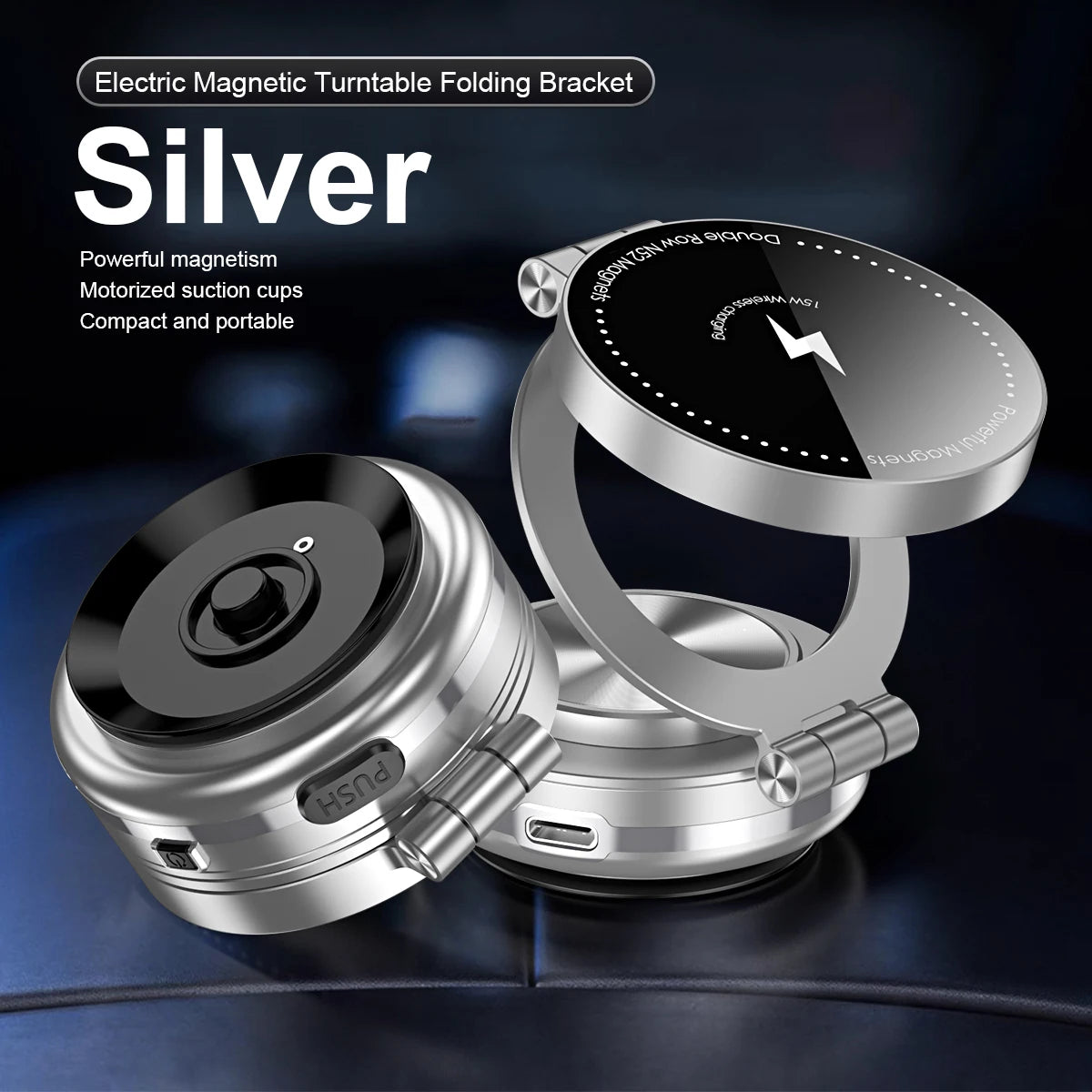 Magnetic Wireless Charger – 360° Car Mount