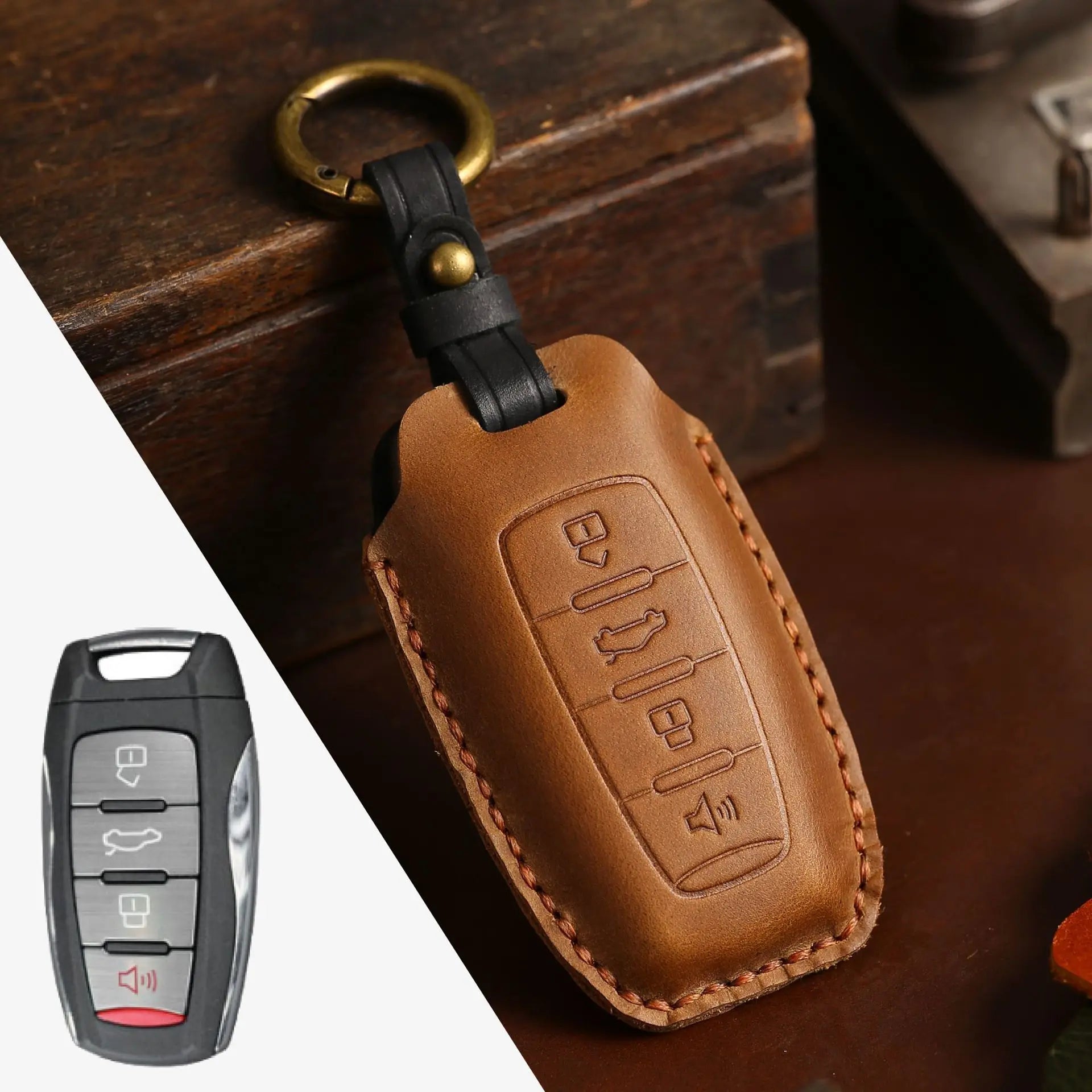 Haval Key Case – Leather Protector & Keychain Set- H6 H7 H8 H4 H9 F5 F7 H2S