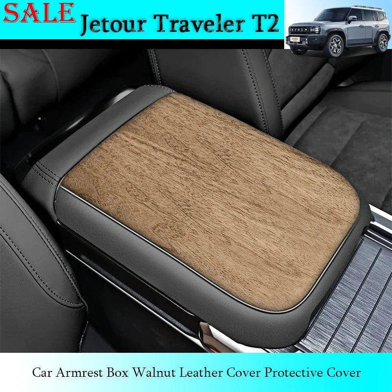 Jetour T2 Armrest Cover – 2023-2025 Walnut Leather