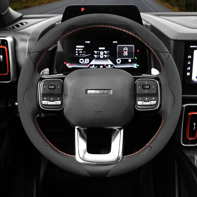 Haval Steering Wheel Cover – 2024-2025 Suede Snap-On -H6 Hev F7 Jolion H3 H5 F7