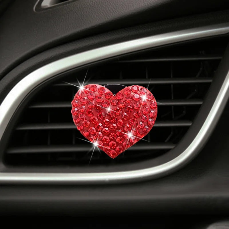 Heart-Shaped Car Aromatherapy Clip – Rhinestone Vent Decor
