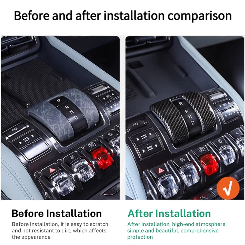 BYD Leopard 5 Gear Shift Trim – 2024-2025 Carbon Fiber Cover