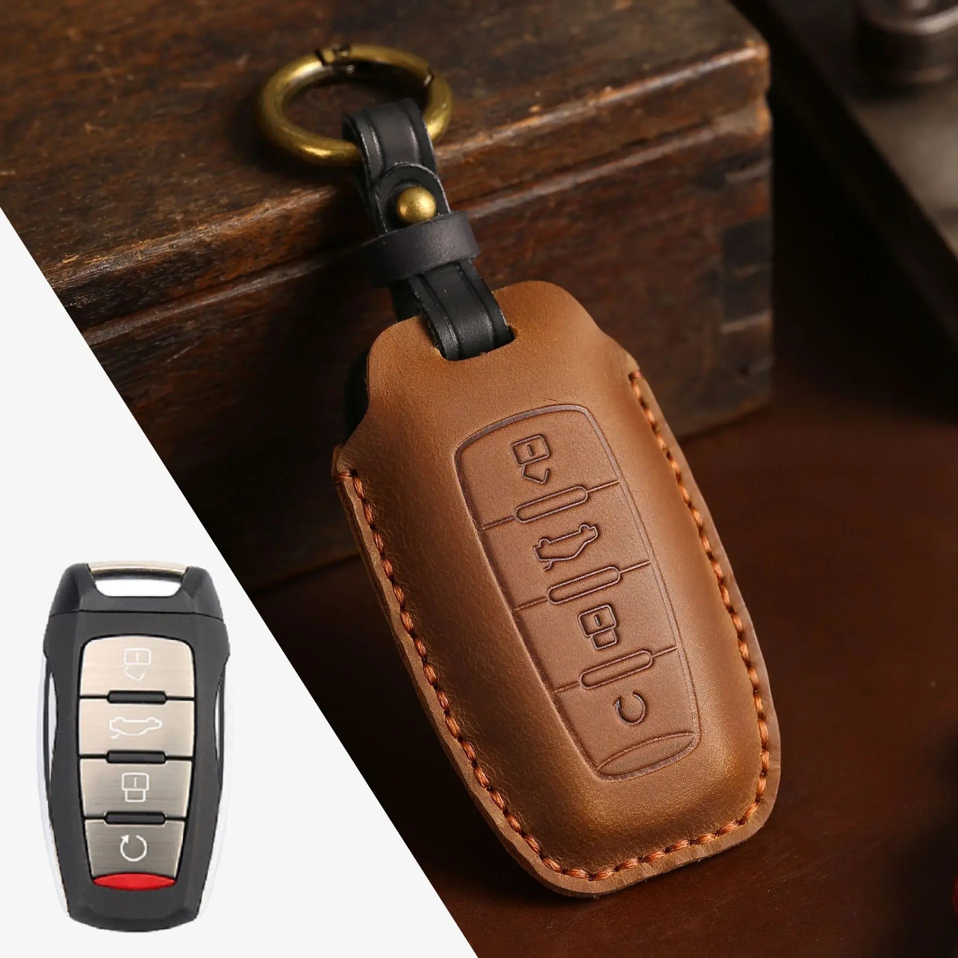 Haval Key Case – Leather Protector & Keychain Set- H6 H7 H8 H4 H9 F5 F7 H2S
