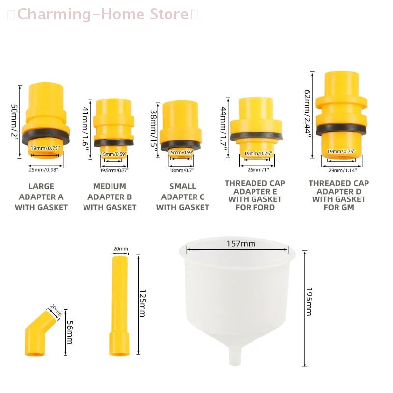 15PCS Universal Car Oil Funnel Kit – Spill-Proof Filling Tools