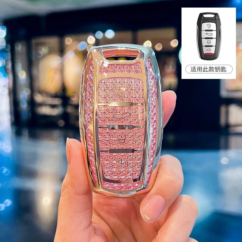 Haval Key Case – Crystal Pink TPU Keychain Cover - H1 H4 H6 H7 H9 F5 F7 H2S GMW