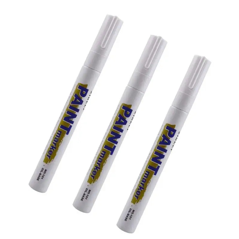 White Car Paint Pen Set – Waterproof 3PCS Tyre Marker