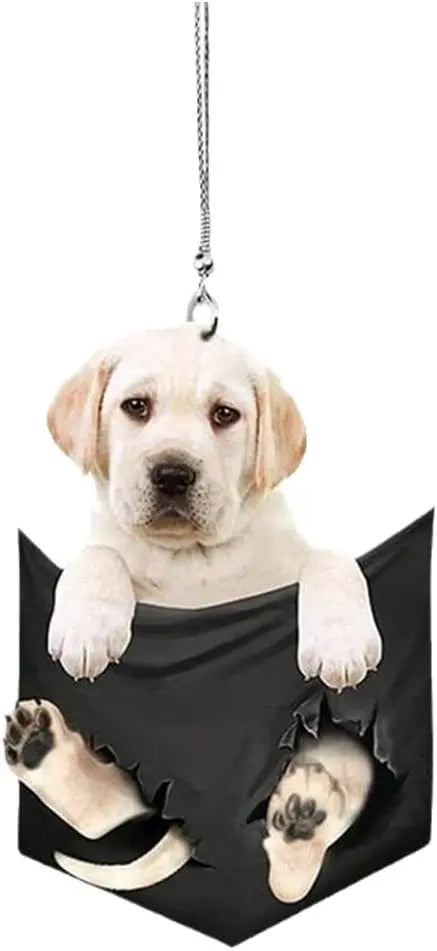 Mini Puppy Car Pendant – Hanging Interior Ornament Gift