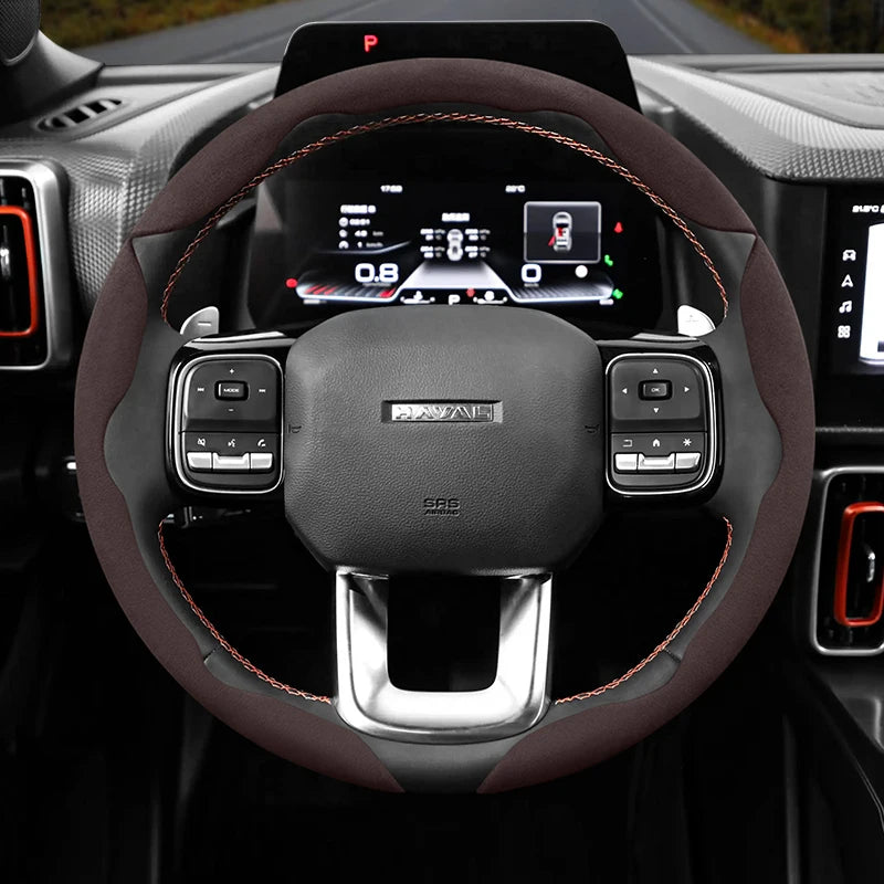 Haval Steering Wheel Cover – 2024-2025 Suede Snap-On -H6 Hev F7 Jolion H3 H5 F7