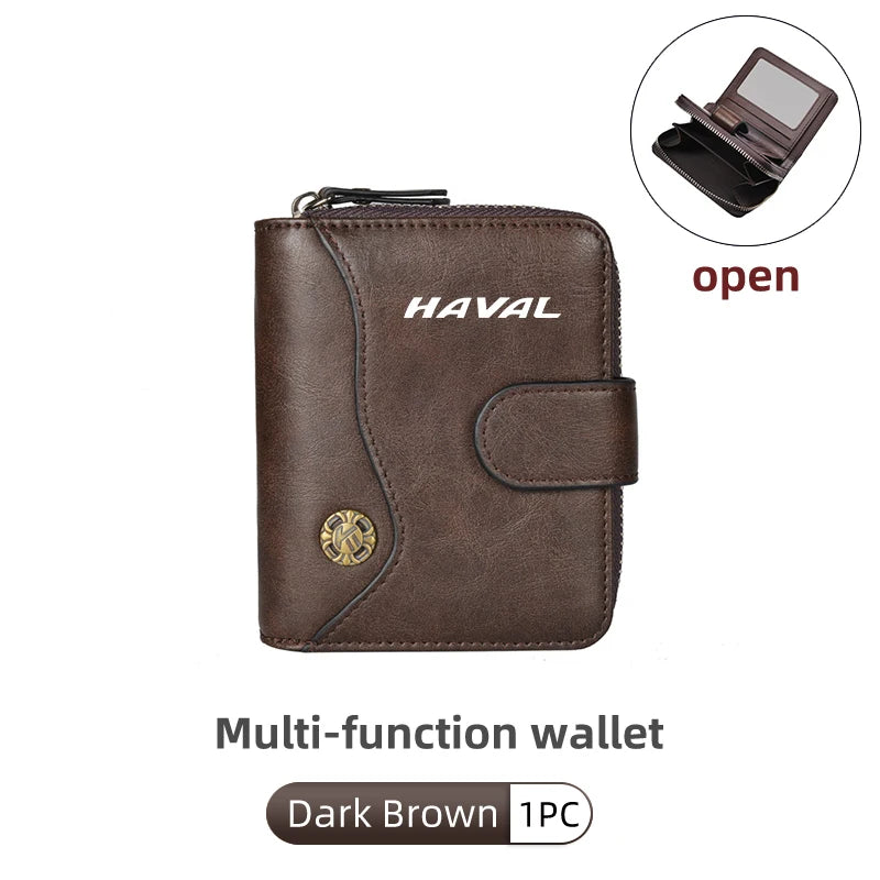 Haval Leather Card Wallet – Zipper Clip Purse