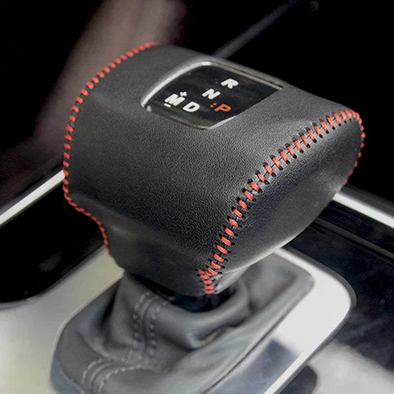 For Hongqi HS5 H5 EQM5 HS7 E-HS3  Auto Interior Decoration Accessories leather Car Gear Shift Handle Cover Protective Trim Frame