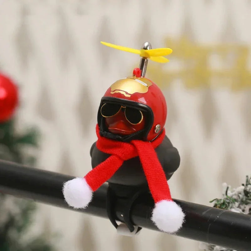 Christmas Rubber Duck Helmet – Propeller Car & Bike Decoration