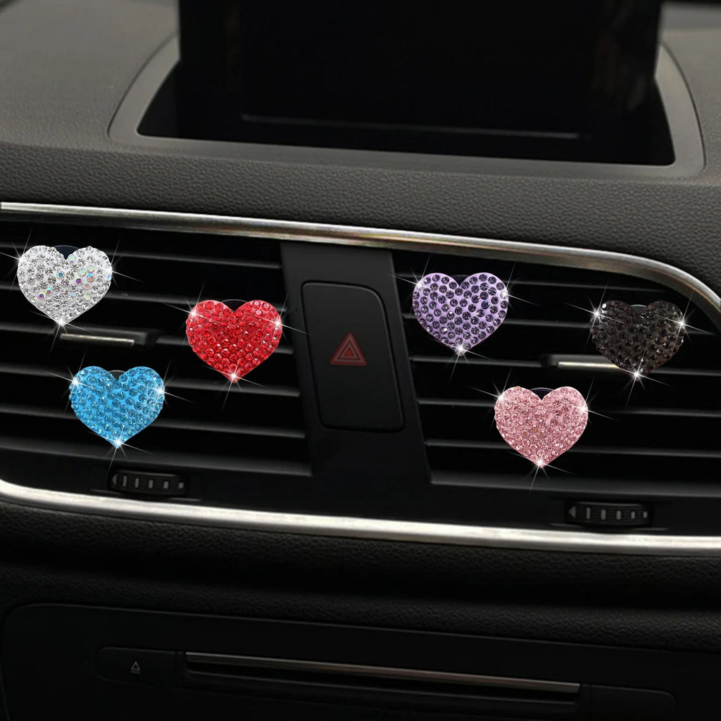 Heart-Shaped Car Aromatherapy Clip – Rhinestone Vent Decor