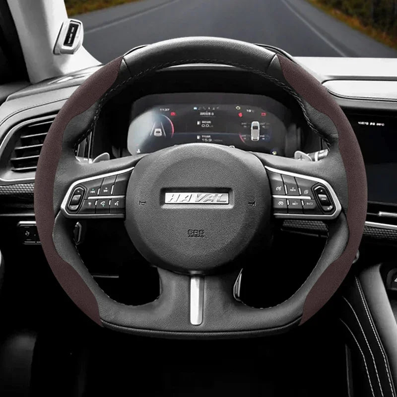 Haval Steering Wheel Cover – 2024-2025 Suede Snap-On -H6 Hev F7 Jolion H3 H5 F7