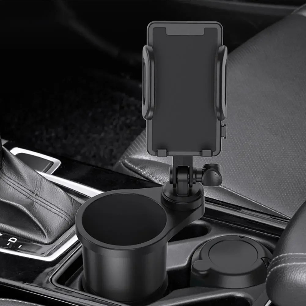 2-in-1 Car Cup & Phone Holder – Adjustable Auto Adapter