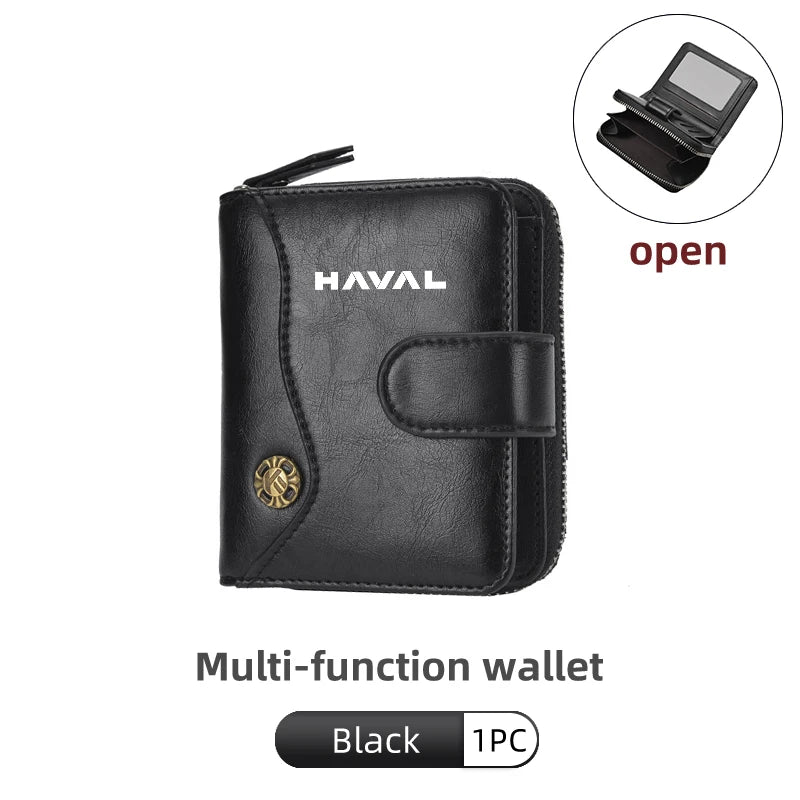 Haval Leather Card Wallet – Zipper Clip Purse