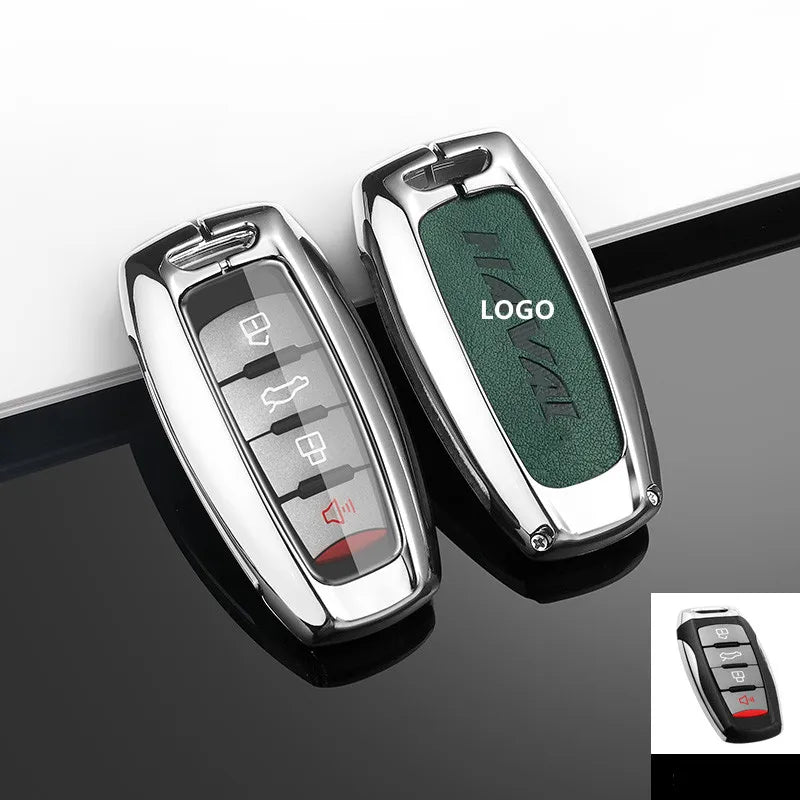 Haval Key Case – Leather & Zinc Alloy Full Cover