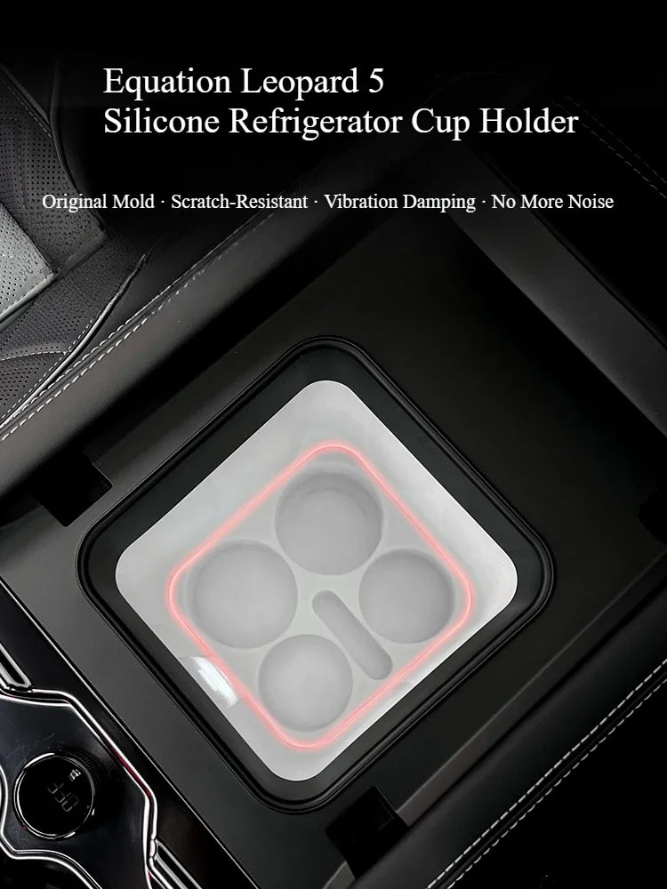 BYD Leopard 5 Refrigerator Mat – Silicone Anti-Rattle Cup Holder Pad