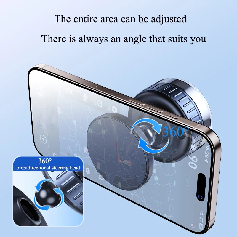 Vacuum Magnetic Phone Holder – Foldable Car Mount