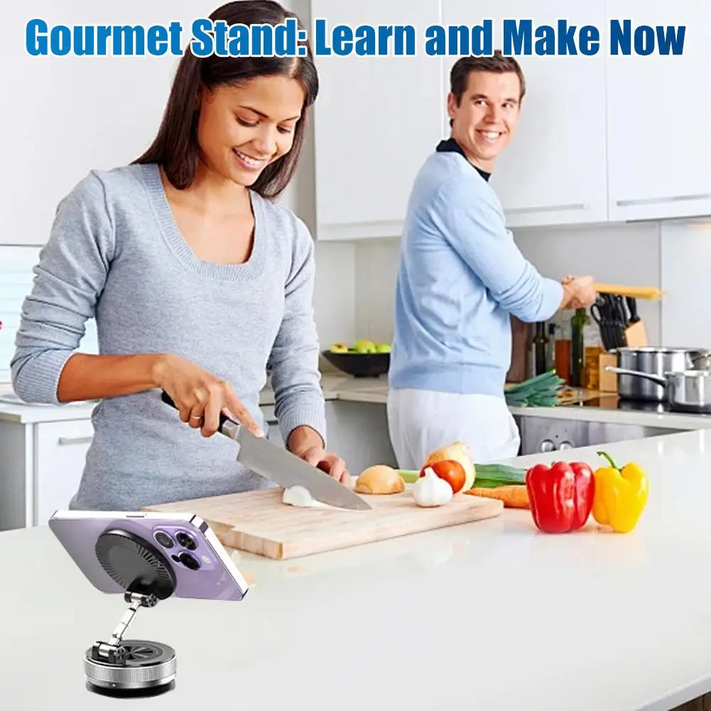 Wireless Magnetic Car Phone Holder – 360° Foldable Stand