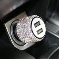 Bling USB Car Charger – Dual Port 5V 2.1A Pink Diamond Decor