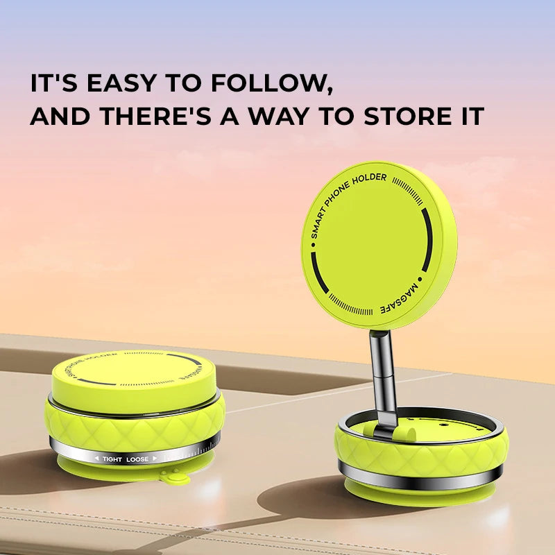 Magnetic Vacuum Phone Mount – 360° Adjustable Car Holder