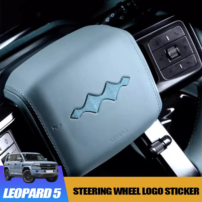 BYD Leopard 5 Steering Wheel Logo Sticker – Suede Decorative Trim