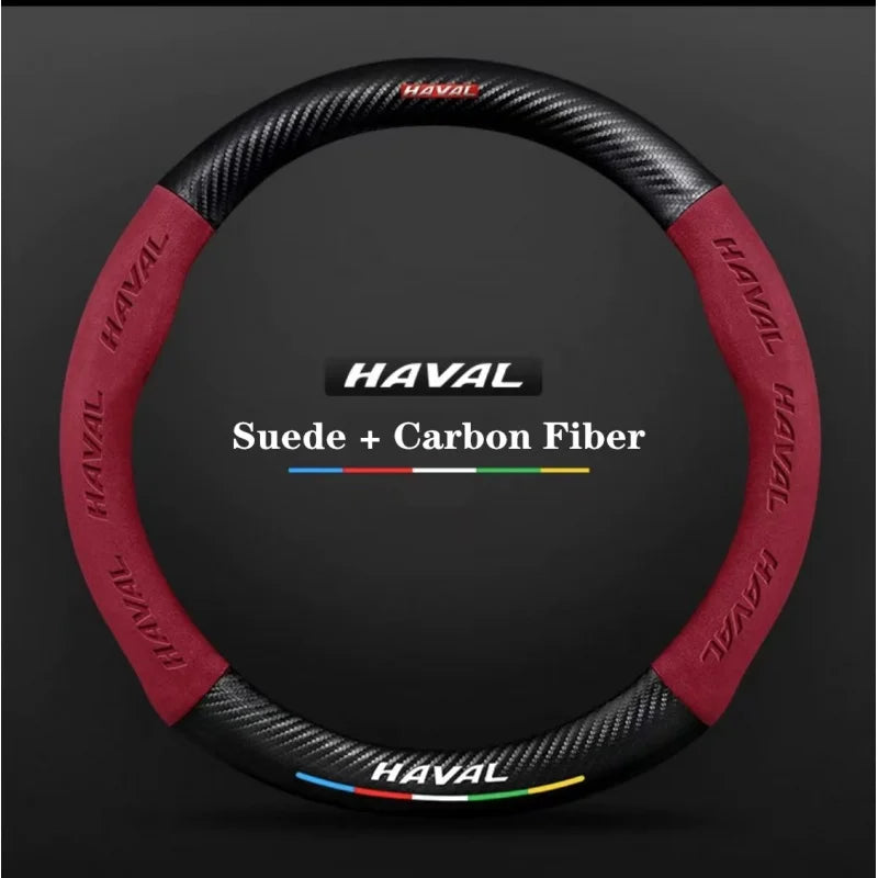 Haval Steering Wheel Cover – Suede Carbon Fiber Non-Slip