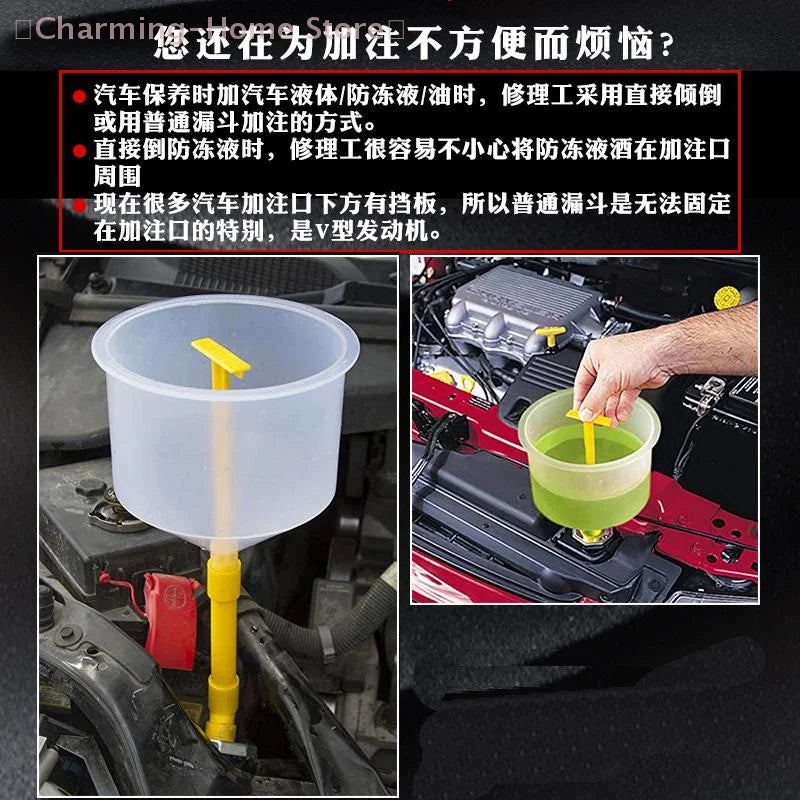 15PCS Universal Car Oil Funnel Kit – Spill-Proof Filling Tools