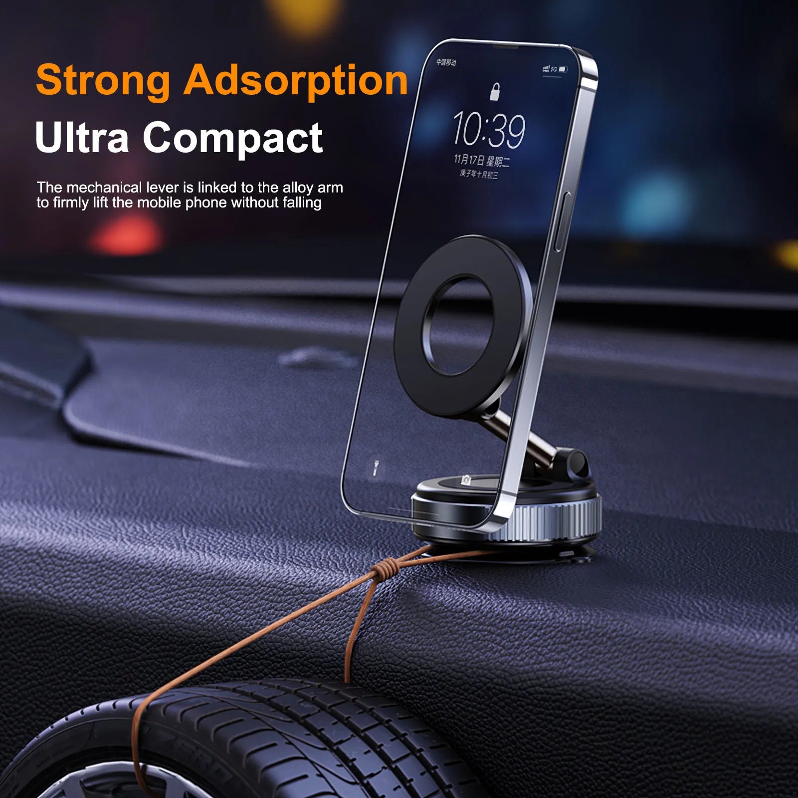 Magnetic Car Phone Holder – Electric 360° Mount