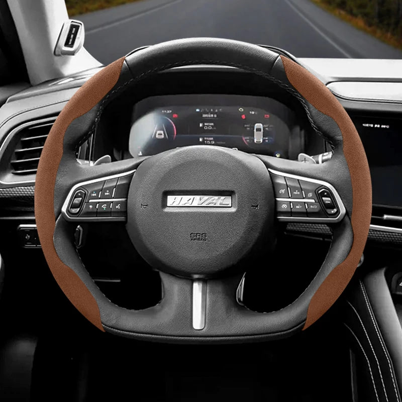 Haval Steering Wheel Cover – 2024-2025 Suede Snap-On -H6 Hev F7 Jolion H3 H5 F7