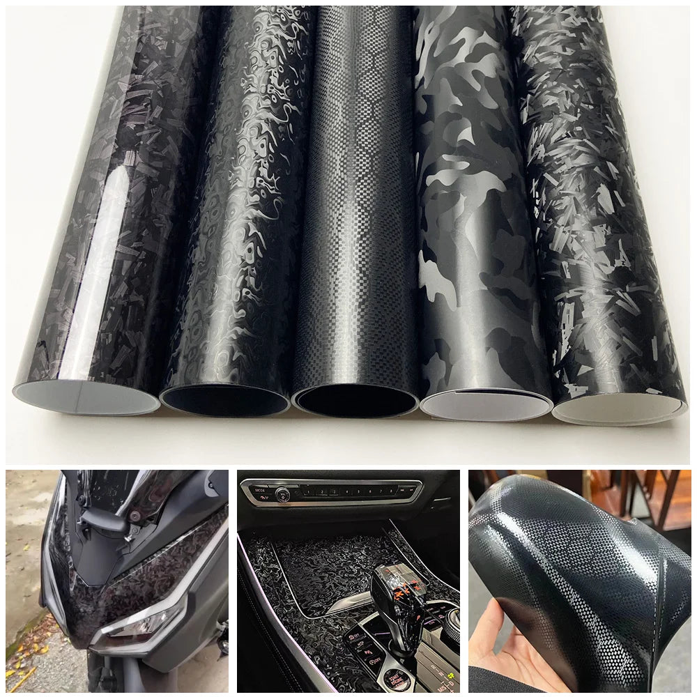 Black Forged Carbon Fiber Vinyl Wrap – Honeycomb Car Film