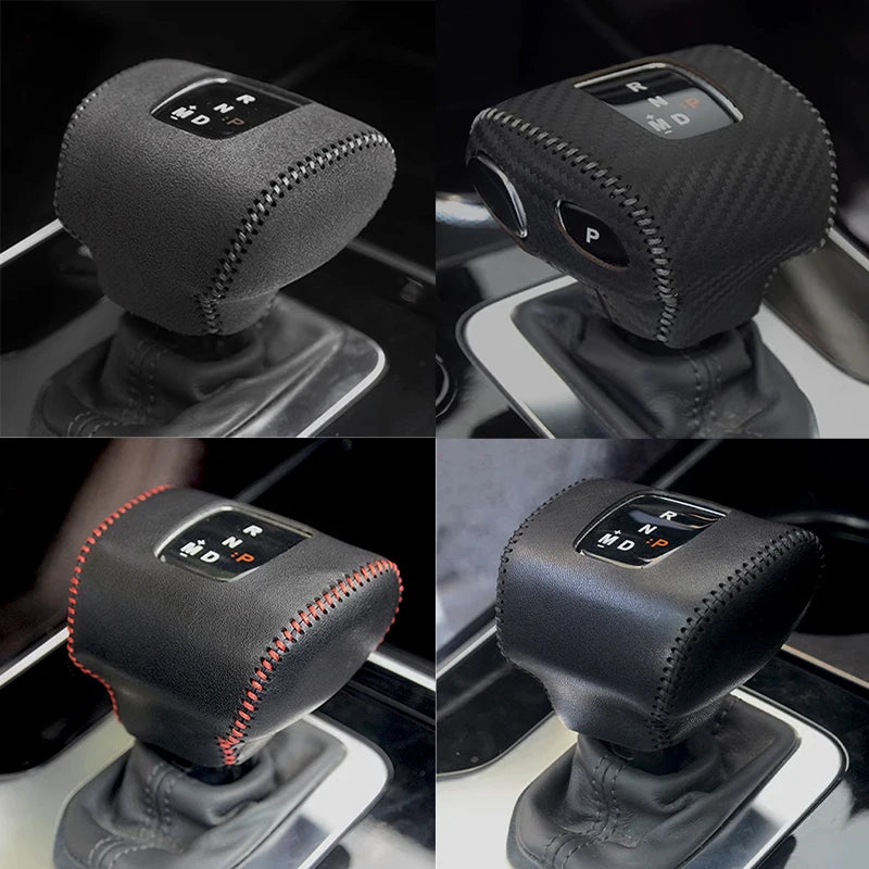 For Hongqi HS5 H5 EQM5 HS7 E-HS3  Auto Interior Decoration Accessories leather Car Gear Shift Handle Cover Protective Trim Frame