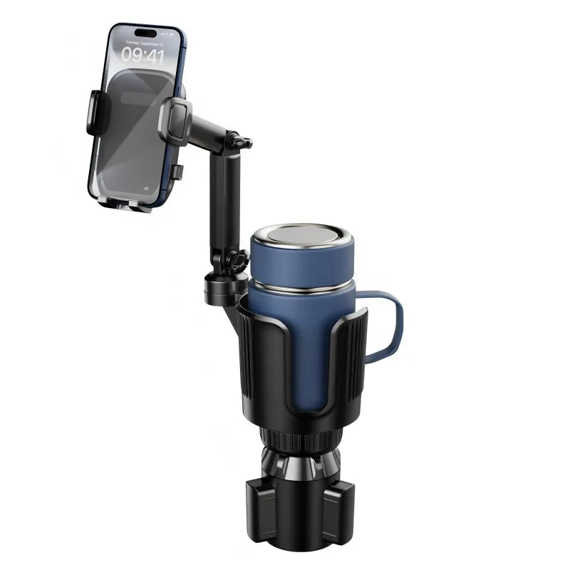 2-in-1 Car Cup Phone Holder – Adjustable 360° Mount