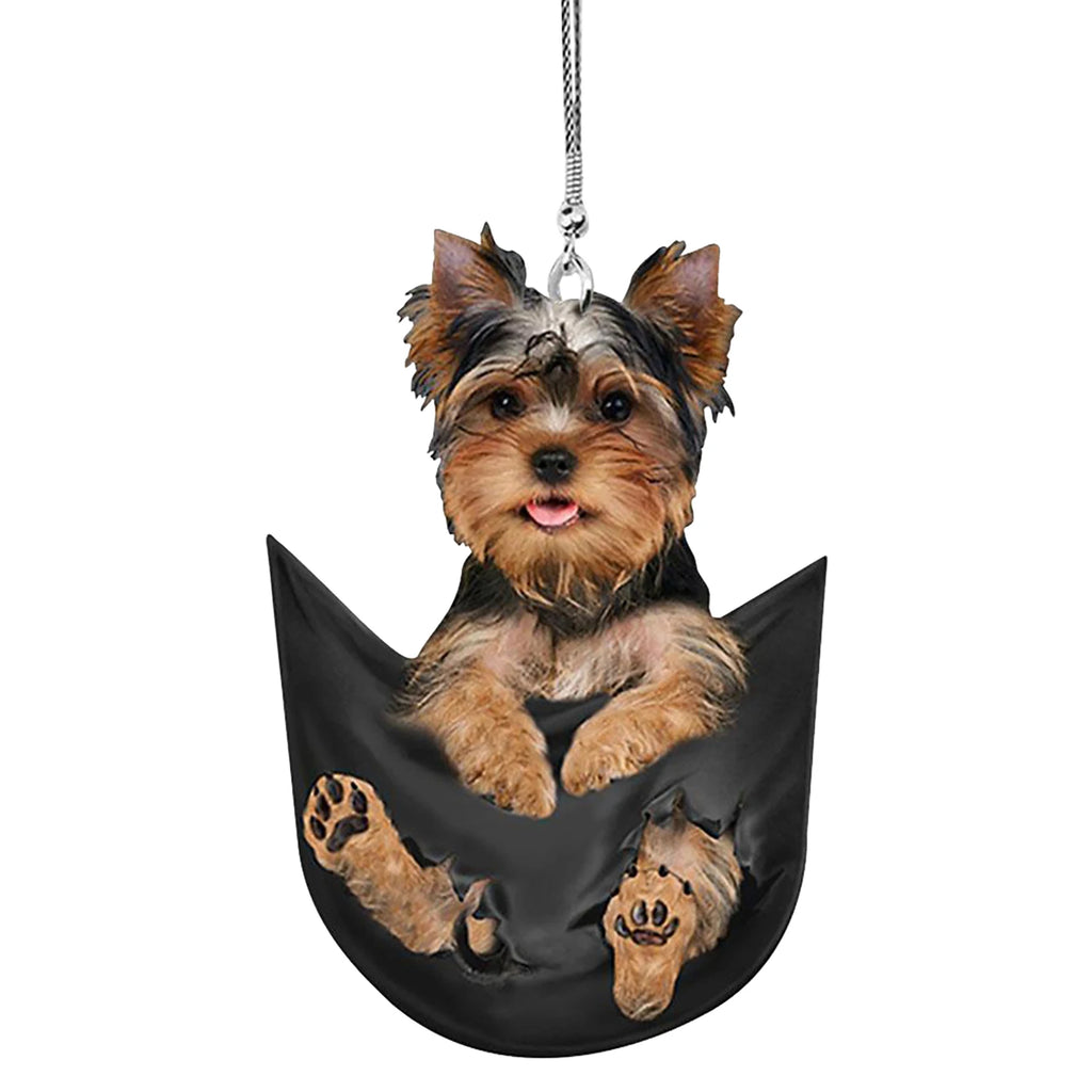 Mini Puppy Car Pendant – Hanging Interior Ornament Gift