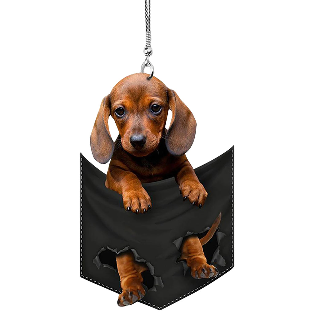 Mini Puppy Car Pendant – Hanging Interior Ornament Gift