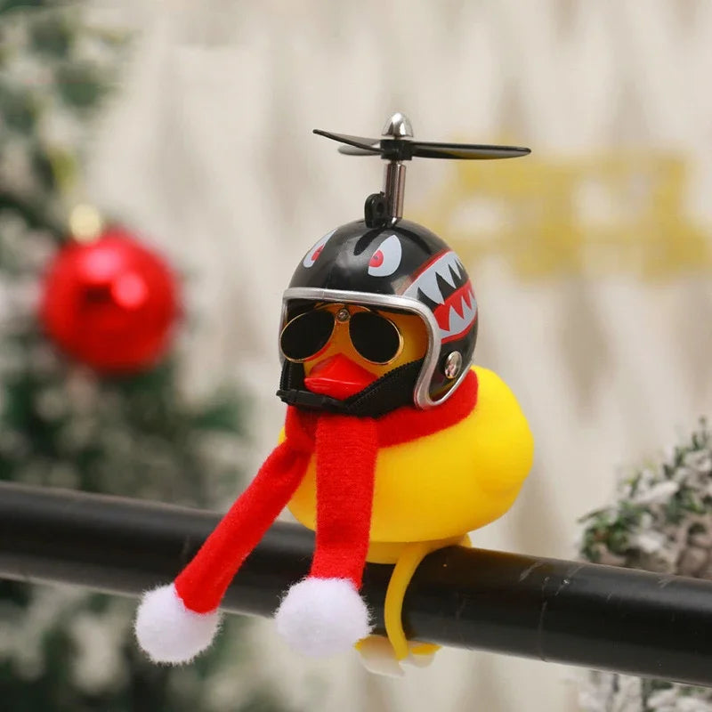 Christmas Rubber Duck Helmet – Propeller Car & Bike Decoration