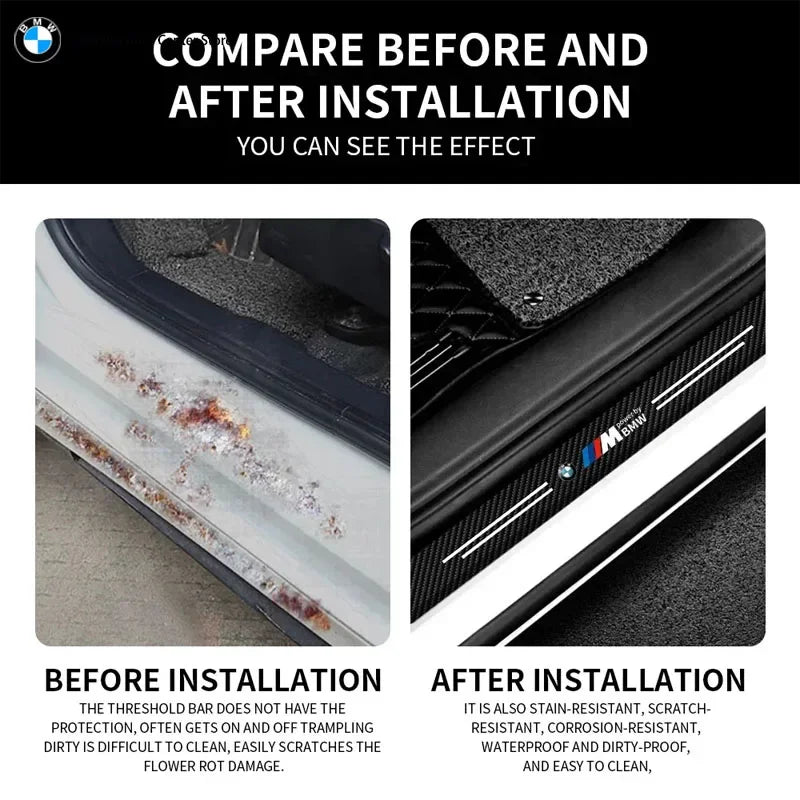 Carbon Fiber Door Sill Protector – Universal Car Threshold Strip