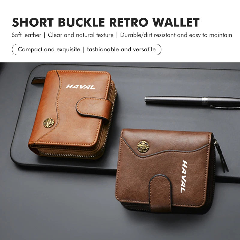 Haval Leather Card Wallet – Zipper Clip Purse